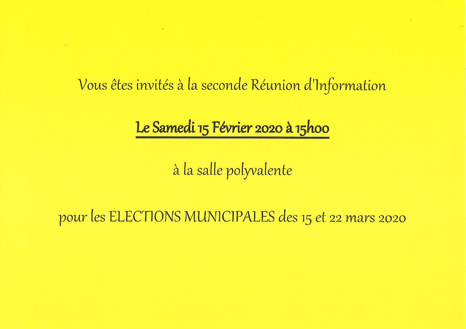 Réunion d'information n°2 : Élections Municipales 2020