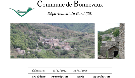 PLU de la commune de Bonnevaux arrêté le 31 juillet 2019
